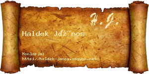 Haldek János névjegykártya
