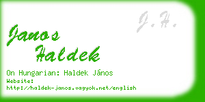 janos haldek business card